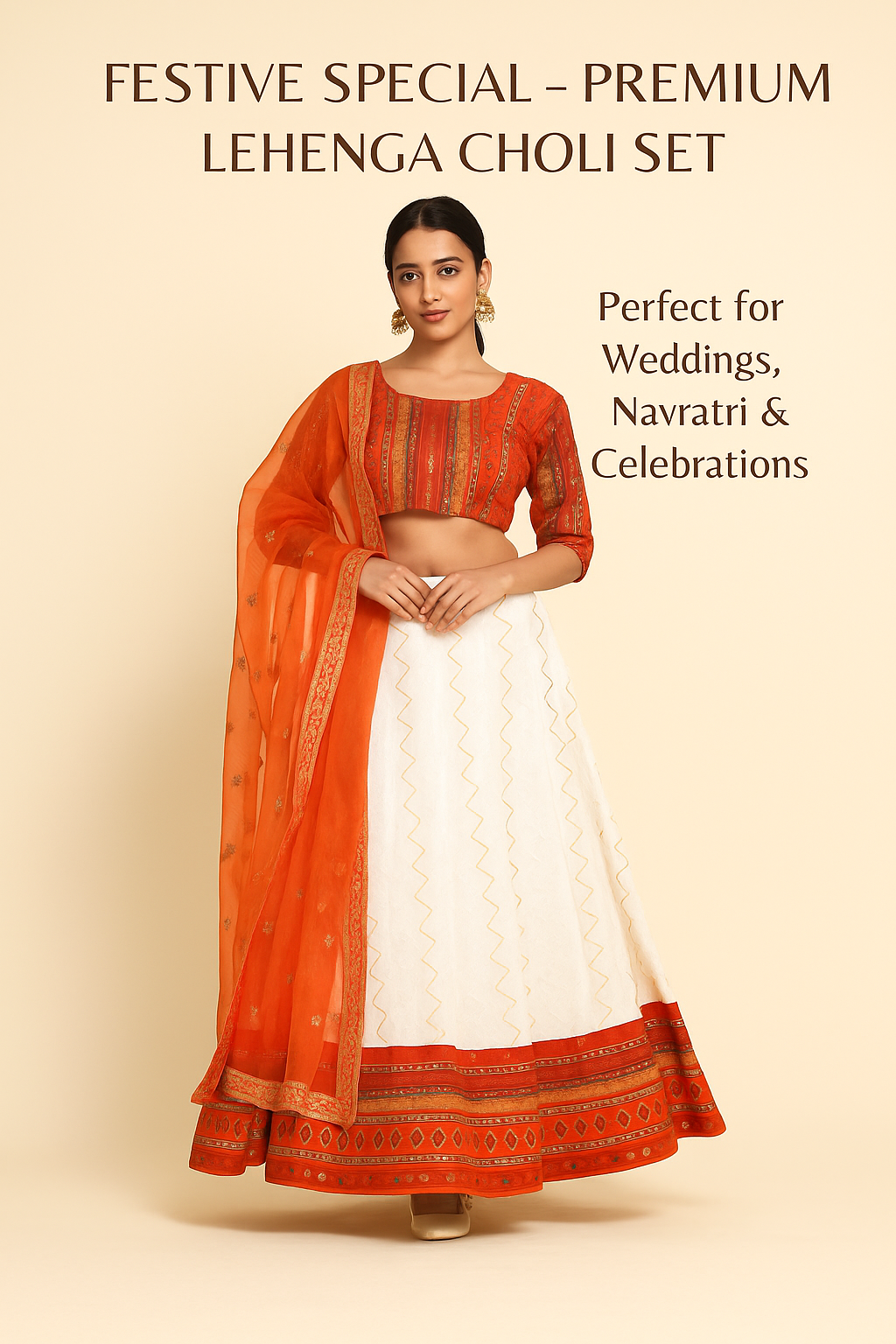 Gujarati traditional Gopi Dress  RED WHITE