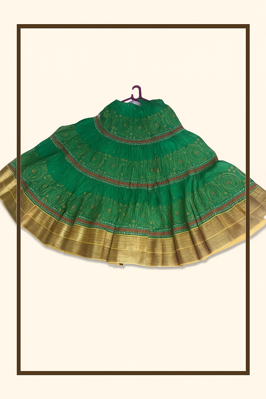 Traditional Green & Gold Gopi Skirt