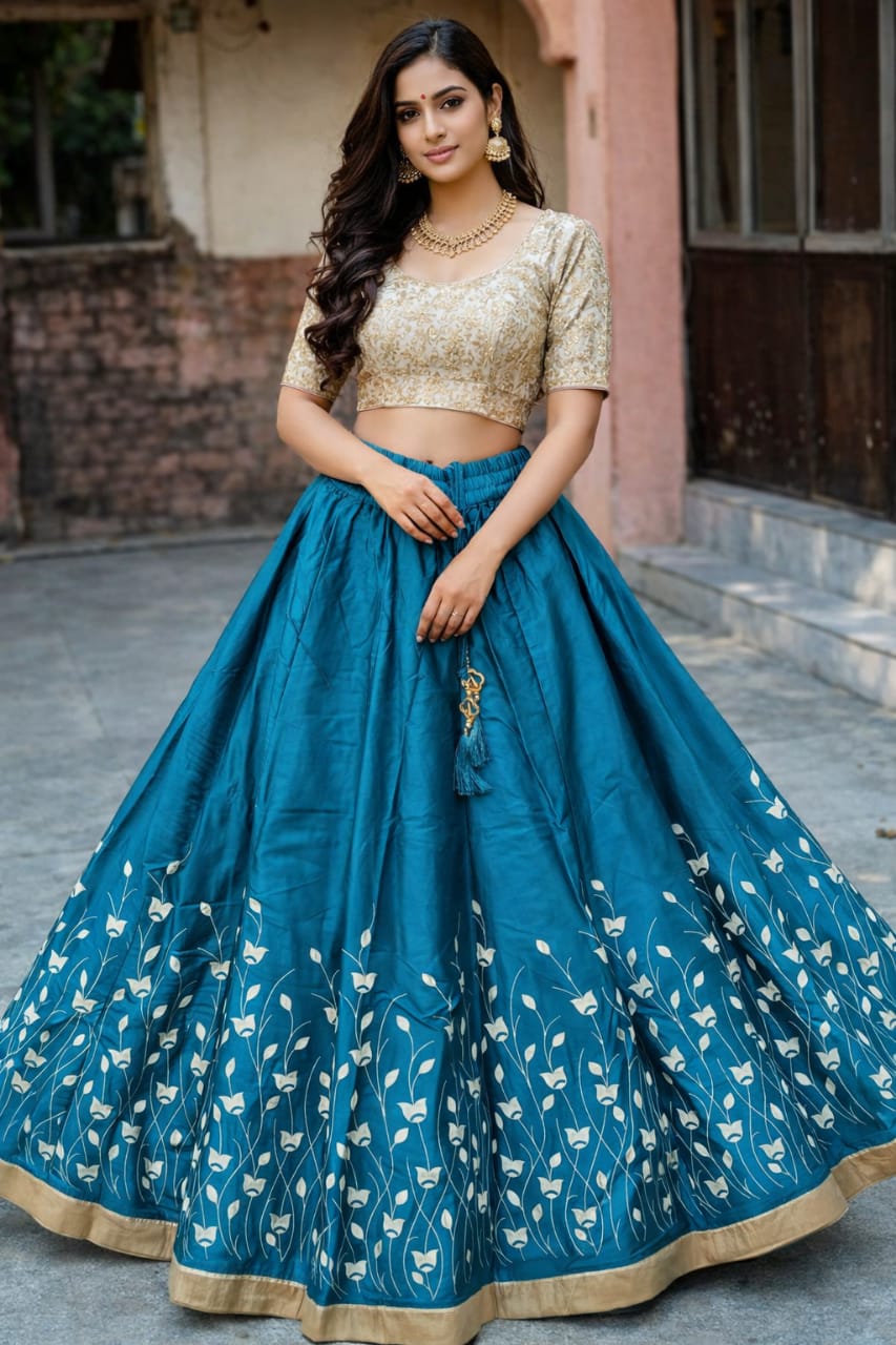 Mayur Neel Floral Lehenga