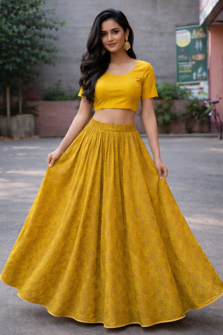 Golden Aura Mustard Yellow Lehenga