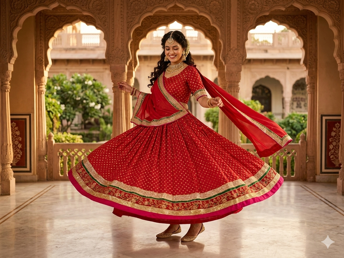 Traditional Red Gopi Dress (Lehenga)