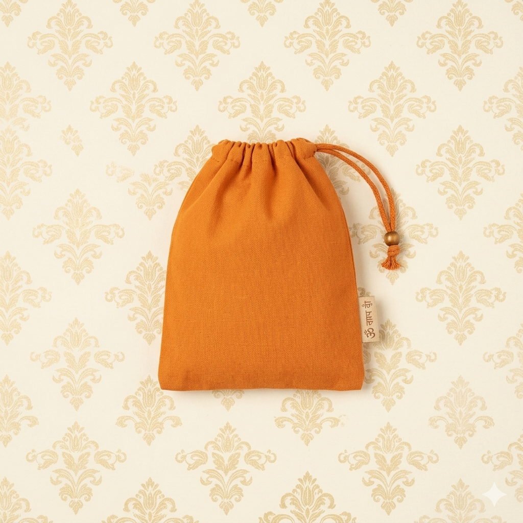Cotton Japa Bag - Saffron