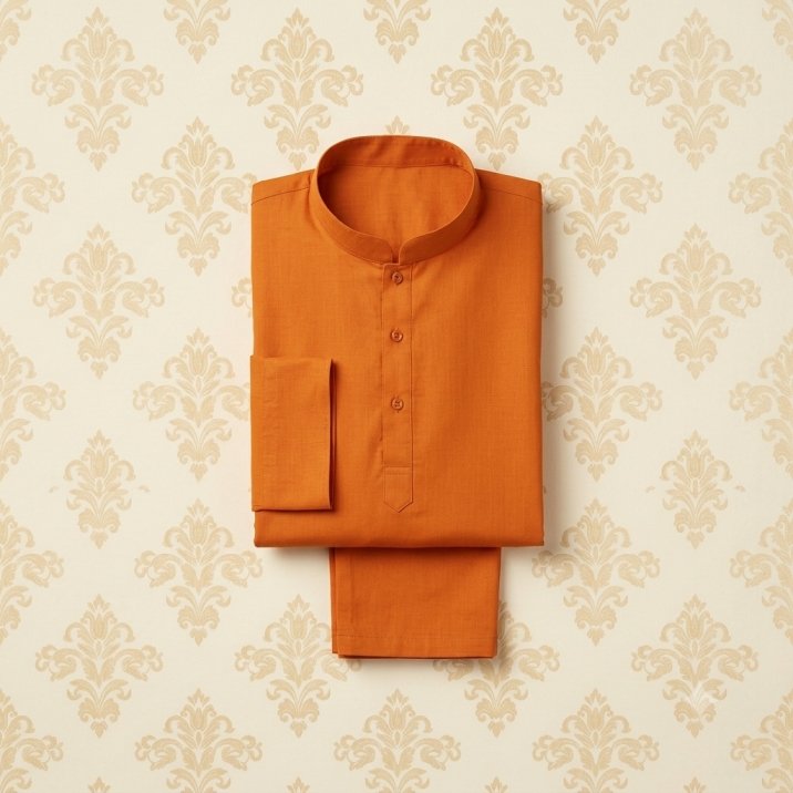 Kurta Pyjama Set - Saffron