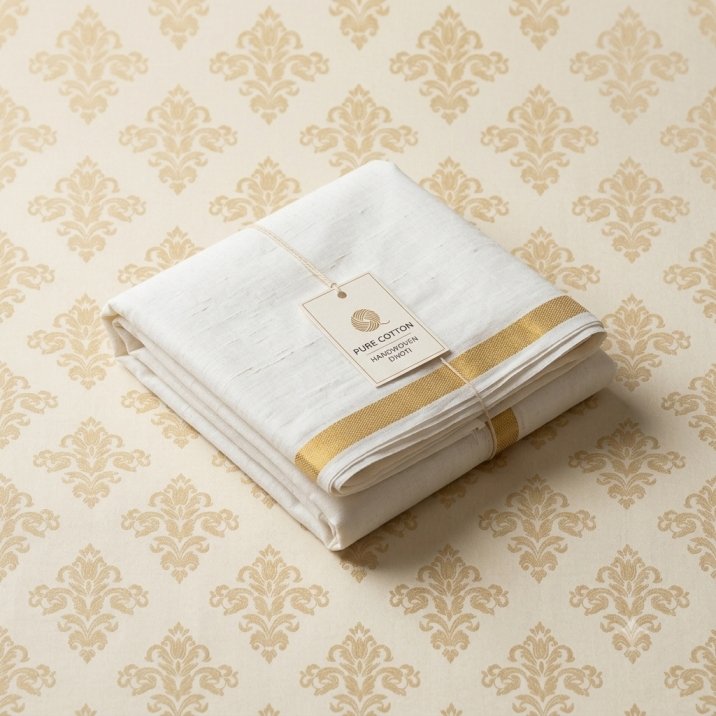 Pure Cotton White Dhoti