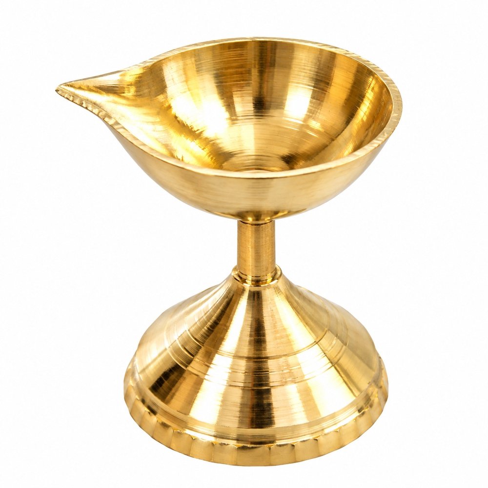 Decorative Brass Diya / Puja Oil Lamp