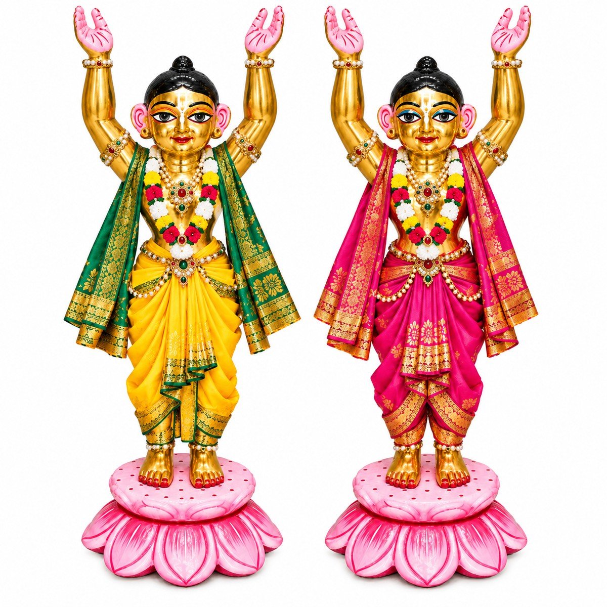 Sri Chaitanya Mahaprabhu & Sri Nityananda Prabhu Gaur Nitai Idol Set